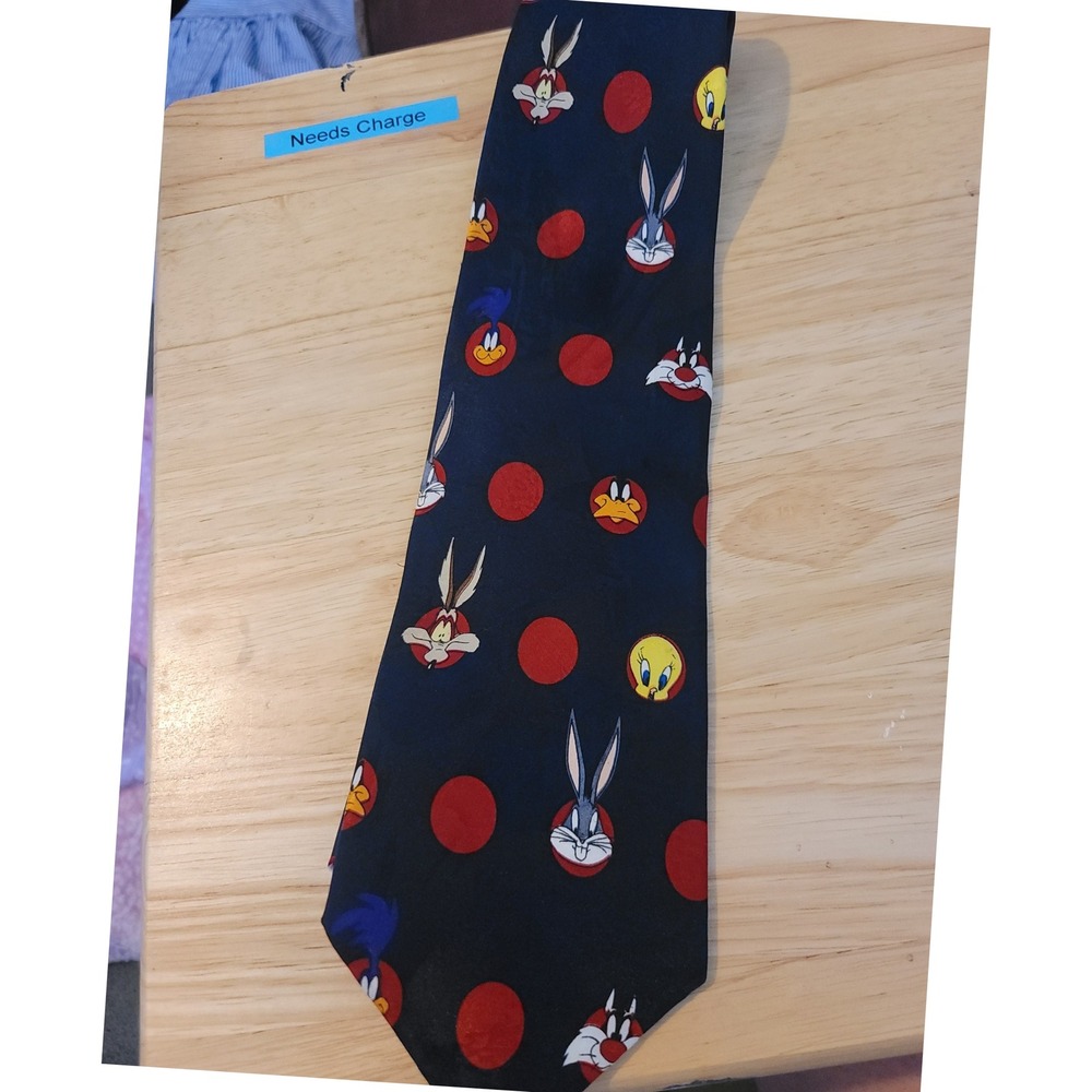 Vintage Looney Tunes Tie Bugs Bunny Daffy Duck Sylvester 1993 Cartoon